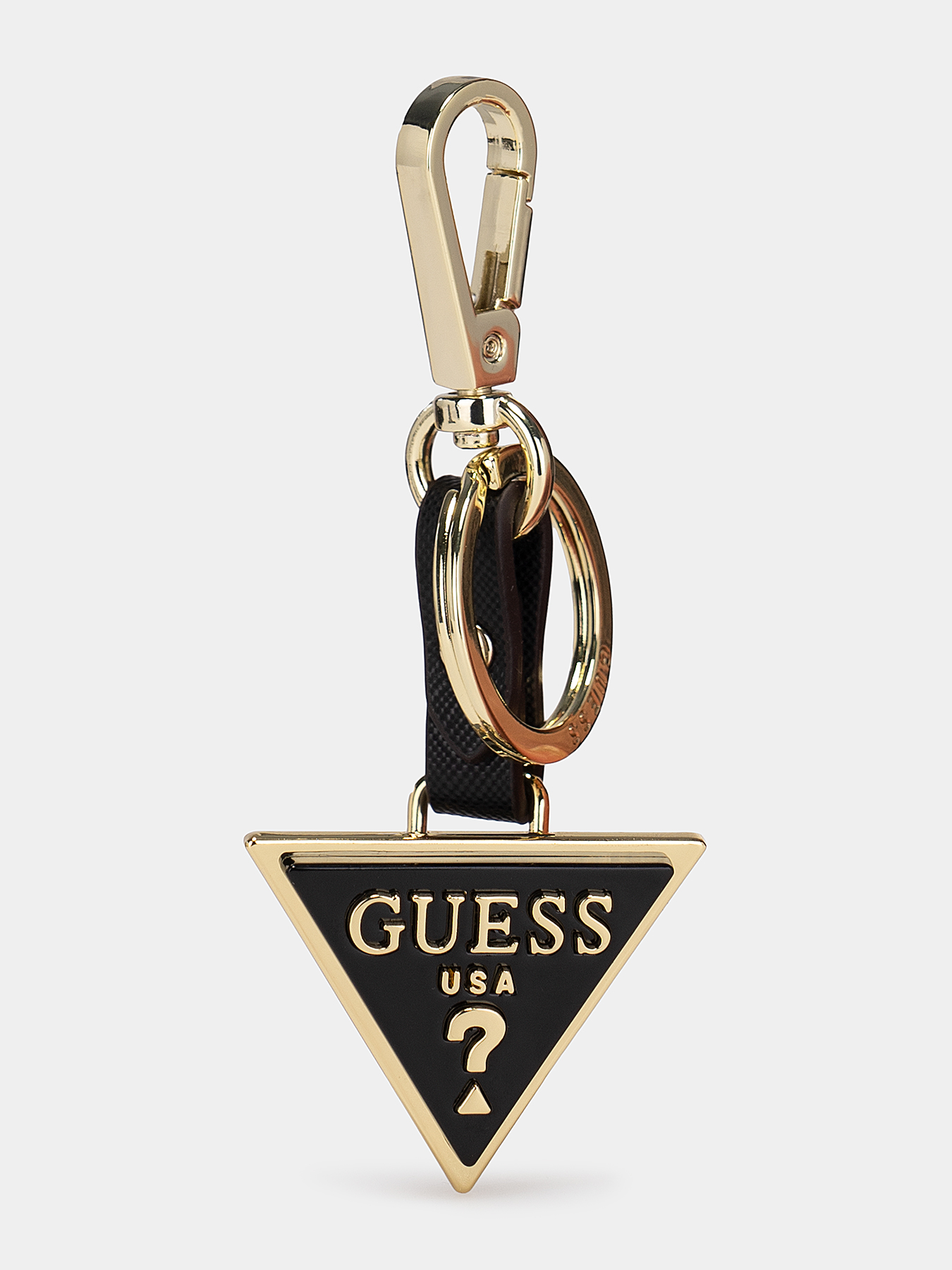 Black keyring brand GUESS —