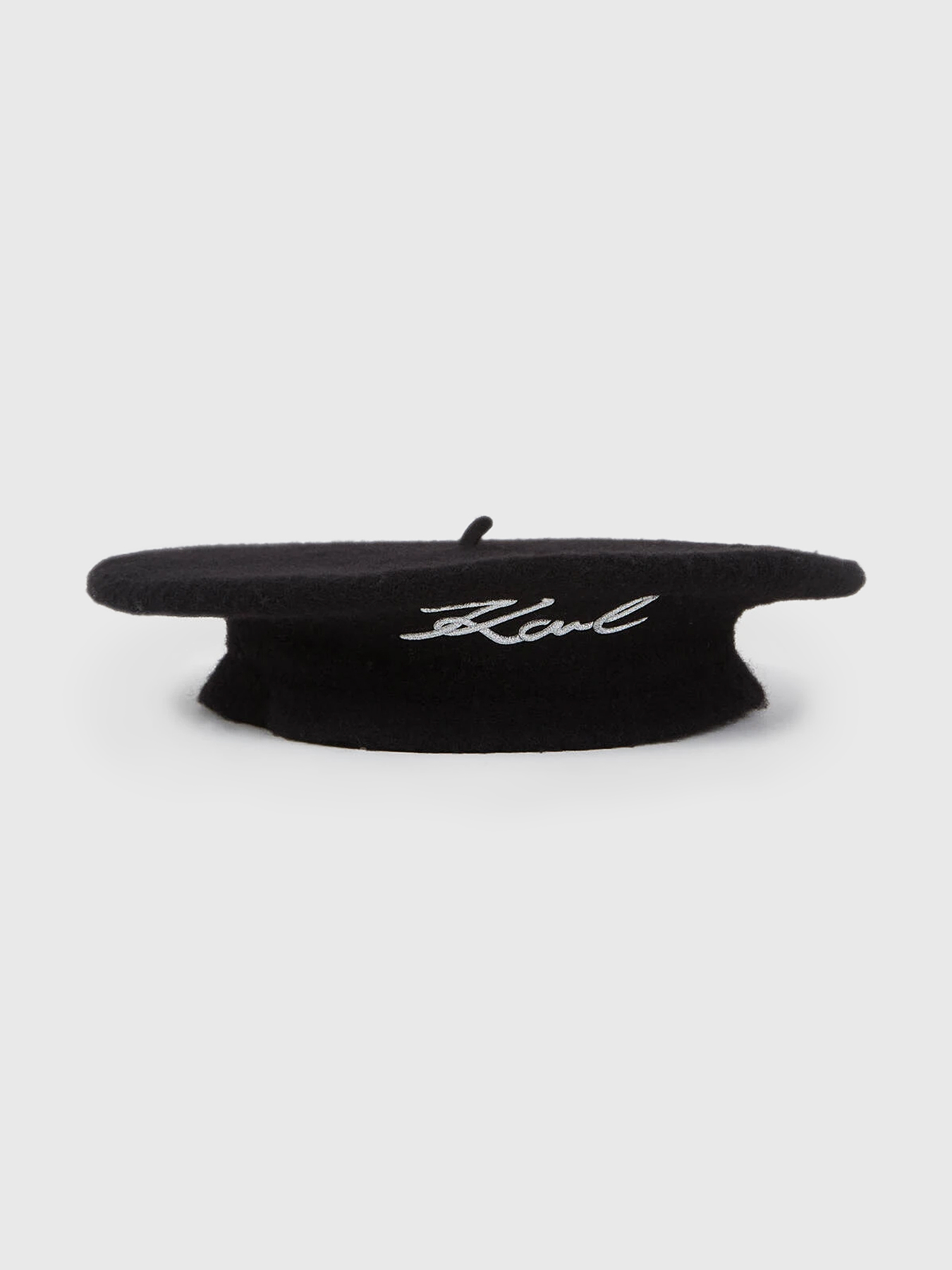NWOT Karl Lagerfeld Black Wool Beret Pearl Cat Stud Embellished One Size Wool beret k/signature Karl Lagerfeld | color Black | Gomez  main image 4