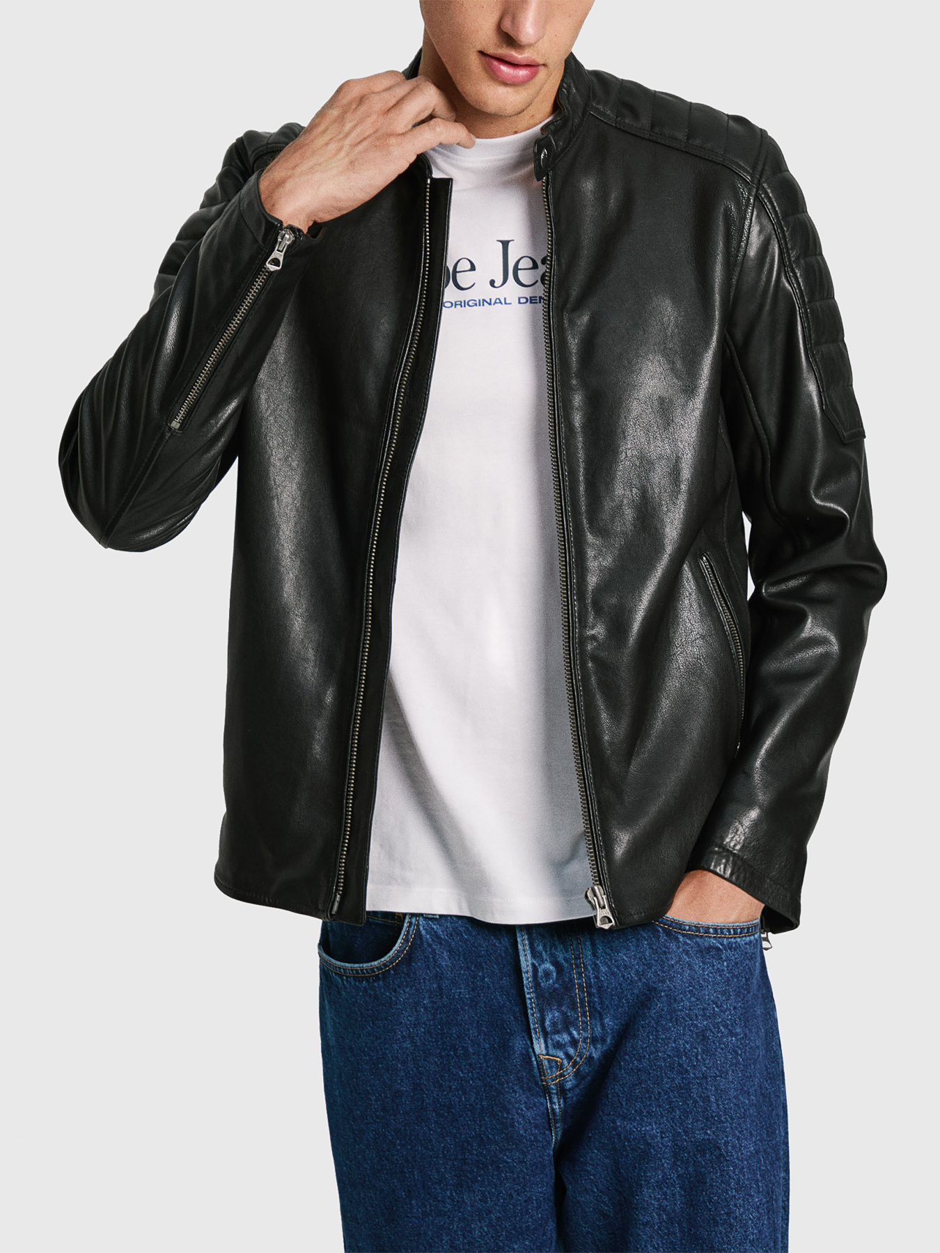 TRAVIS leather jacket brand Pepe Jeans — Globalbrandsstore.com/en