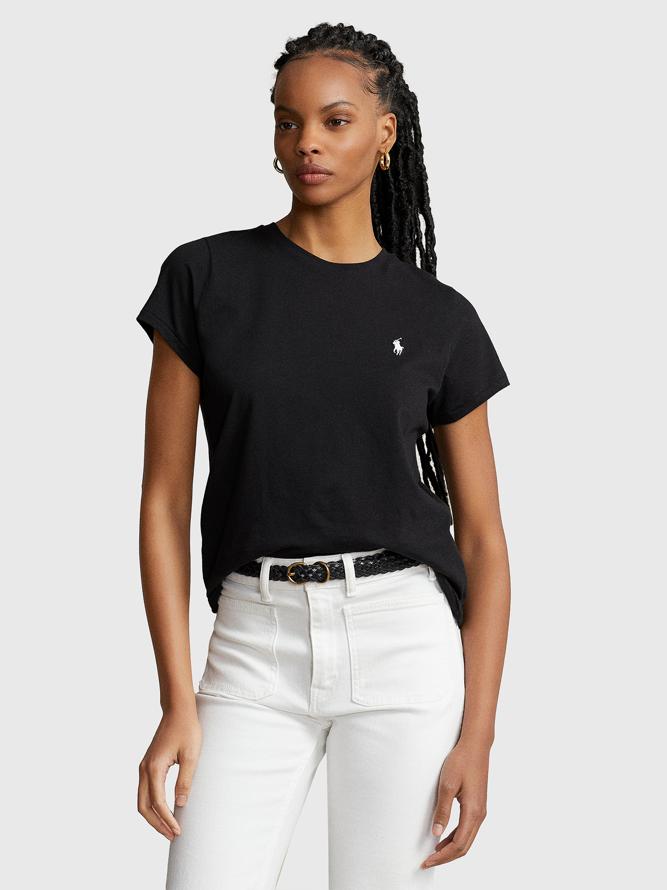 Tシャツ・カットソー POLO RALPH LAUREN Woman T-Shirt Black 211898698 007 Black cotton T-shirt brand POLO RALPH LAUREN