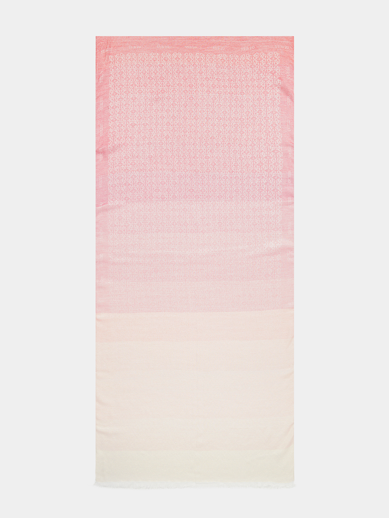 Pink ombre effect scarf with logo print brand GUESS
