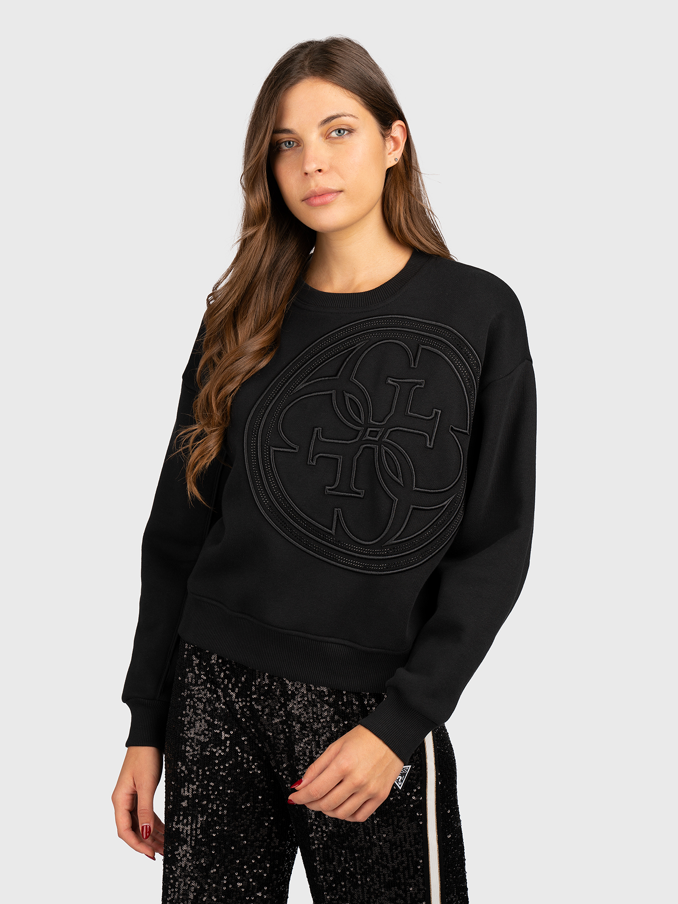 Sweatshirt with 4G logo embroidery brand GUESS