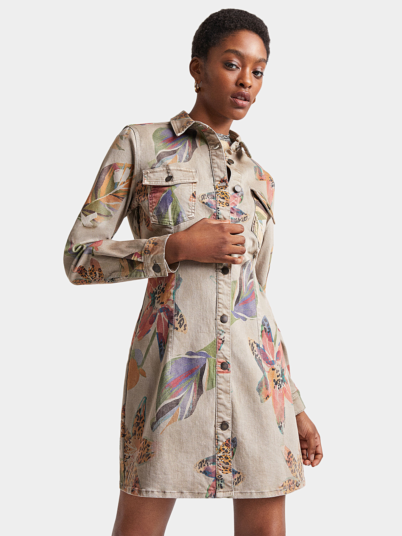 BUDAPEST dress with floral print brand DESIGUAL