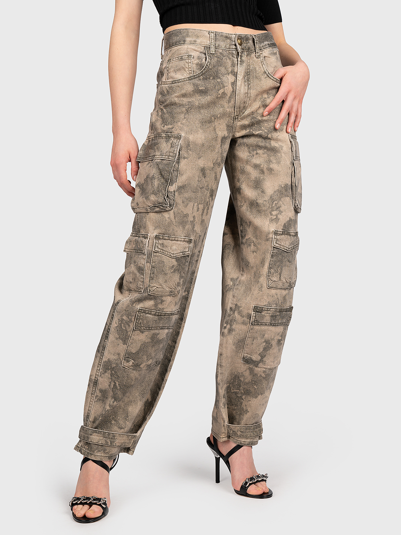 Jeans with camouflage print and accent pockets brand LIU JO