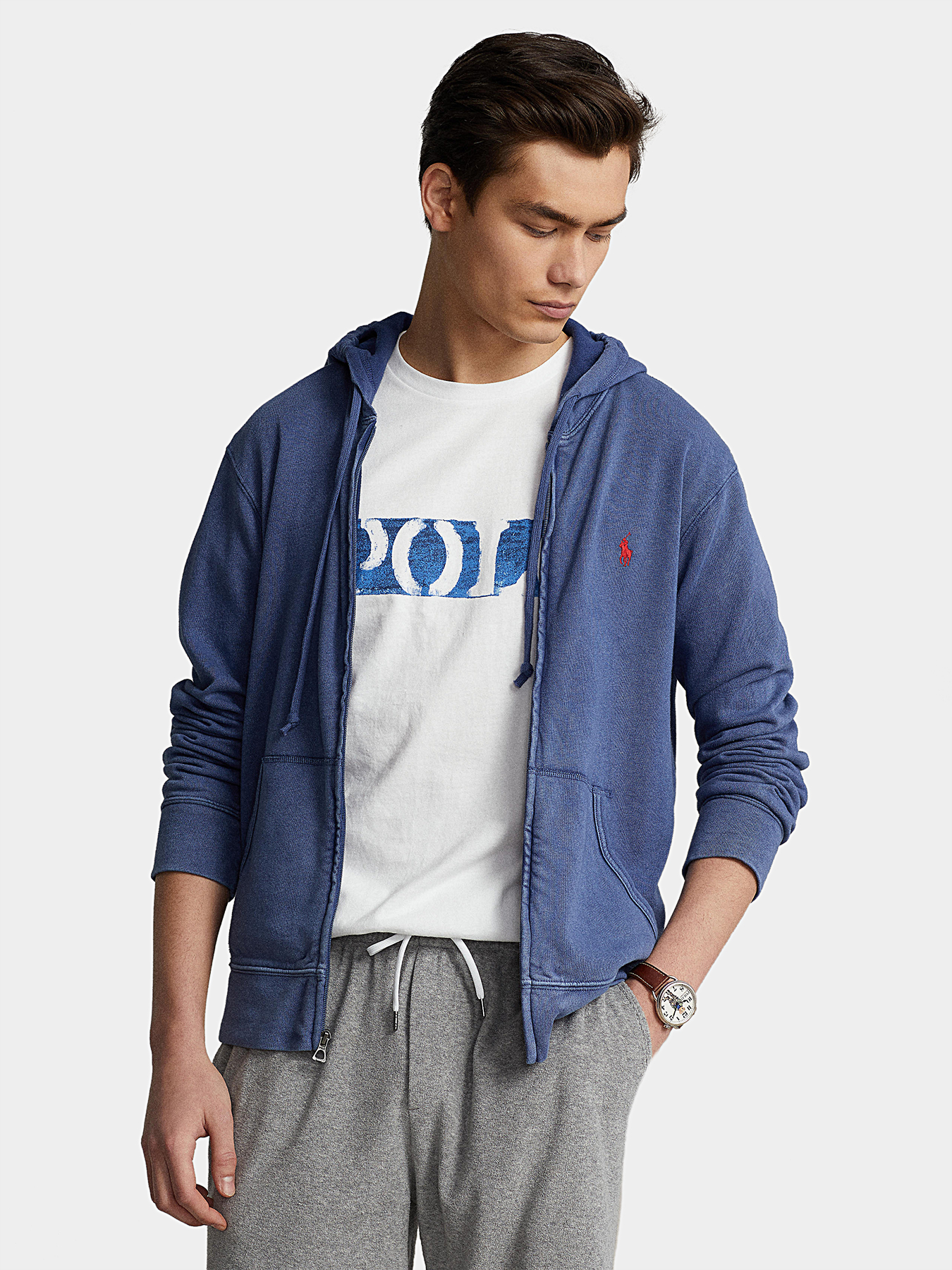 Sports sweatshirt with zip and hood brand POLO RALPH LAUREN —  /en