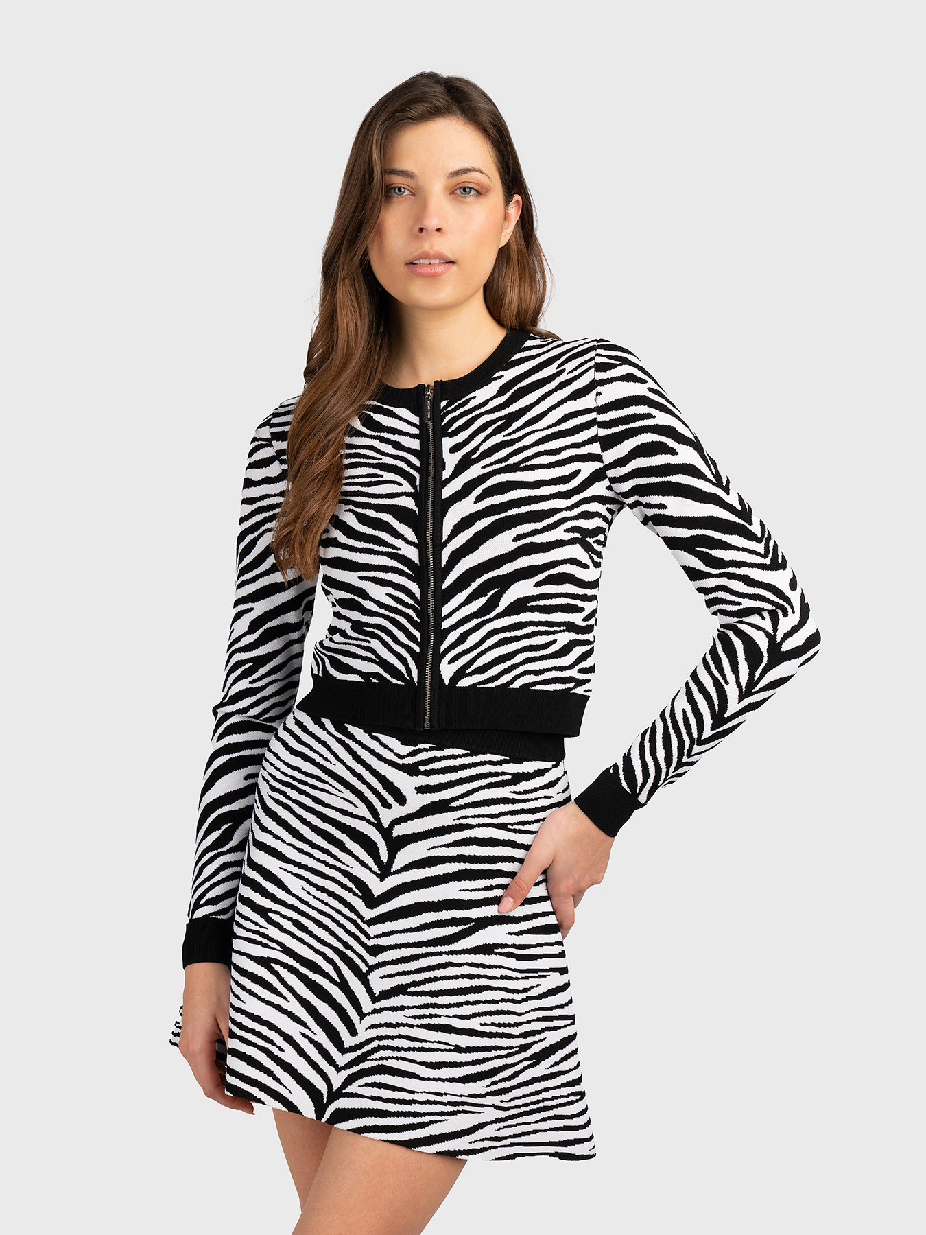 Jacquard cardigan with zipper brand MICHAEL KORS