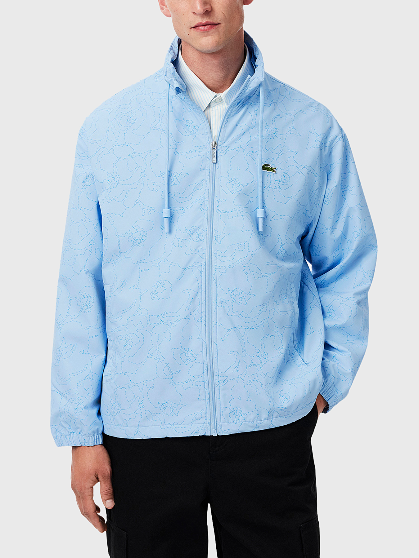 Transition jacket with monogram print brand LACOSTE