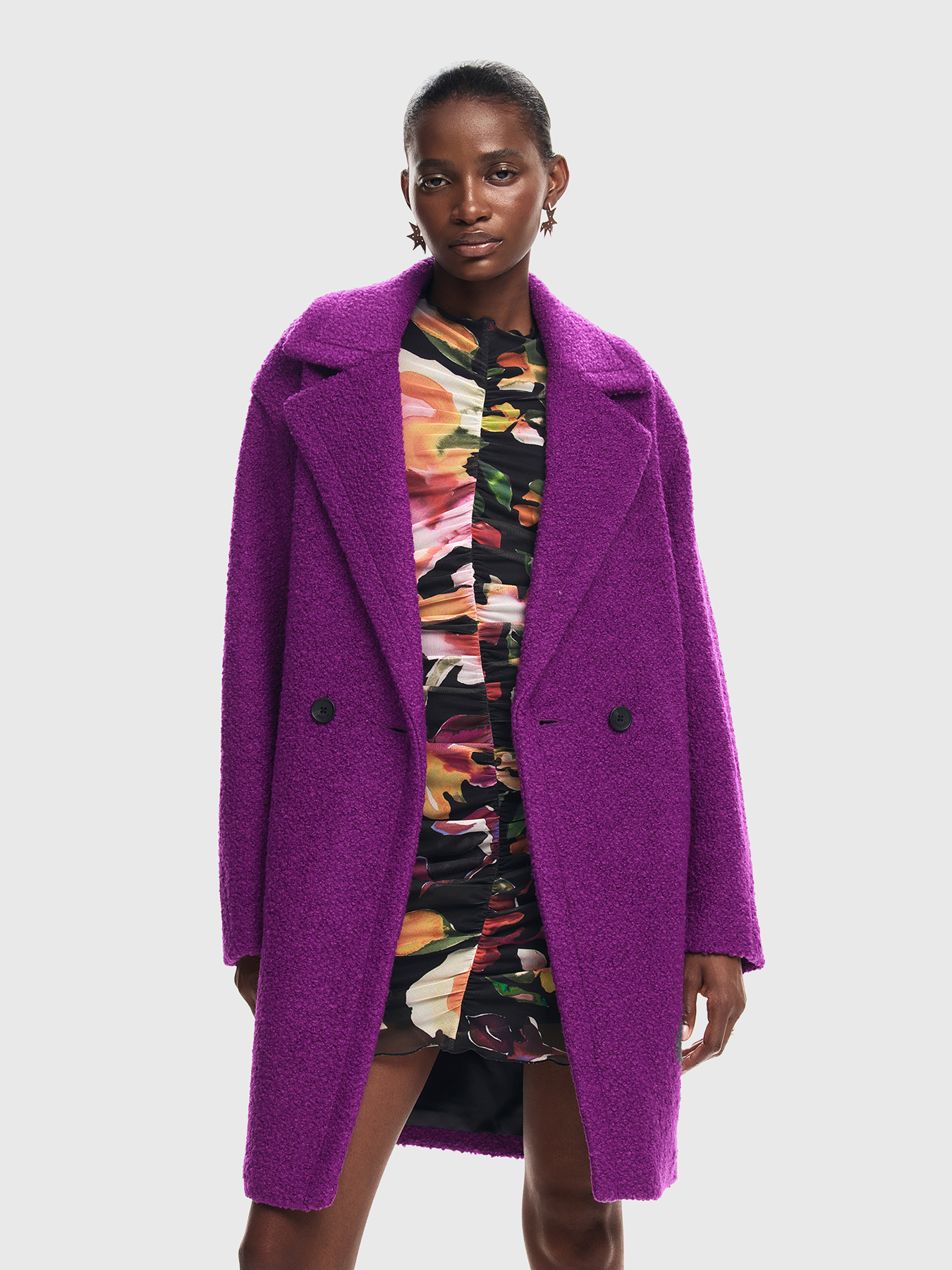 AMBERES coat with single-breasted fastening brand DESIGUAL